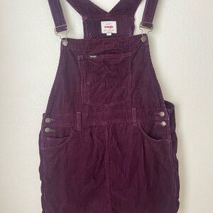 Wrangler Purple Corduroy Overalls Skirt Dress